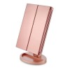 Espejo Maquillaje Luz Tríptica Aumentos 10x/3x/2x Rosa Oro