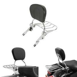 TCMT Detachable Backrest Sissy Bar w/Luggage Rack and 4 Point Docking Hardware Kit Fits For Harley Touring Road King Road Glide Street Glide Electra Glide 2014-2025