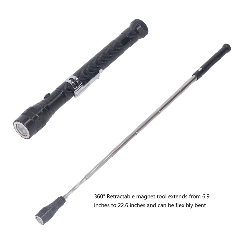 Retractable LED Magnetic Pickup Tool Non Slip Face Telescoping Magnet