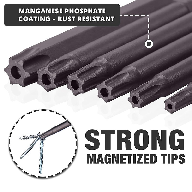 Dekton 10pc 100mm S2 Steel Impact Bits T7-t40- Specifically Designed