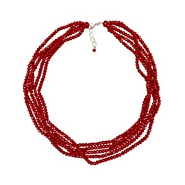 Mgr Multi-Strand en capas collar babero declaración collar de vidrio de abalorio.