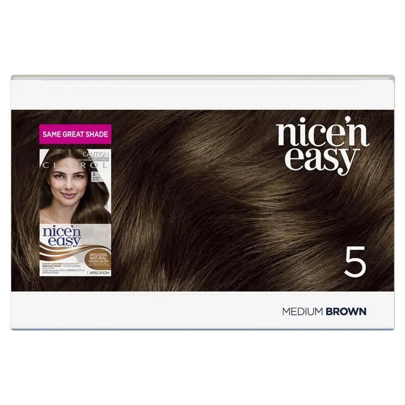 Clairol Nice 'N Easy 5 Natural Medium Brown Permanent Hair