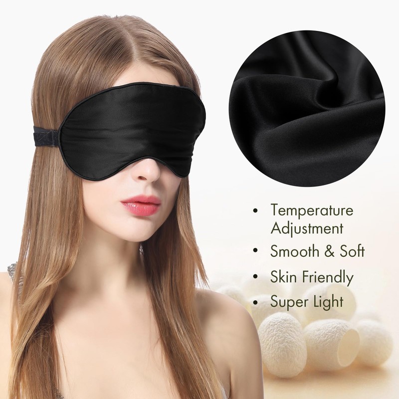 LILYSILK Silk Sleep Mask 100% Pure Silk Blindfold Natural Silk