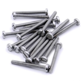 M4 (4mm x 18mm) Slot Pan Machine Screw (Bolt) - Stainless Steel (A2) (Pack of 20)