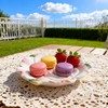 Minigift Ceramic Dessert Plate, 3D Hand-paint Champagne Rose Fruit Plate