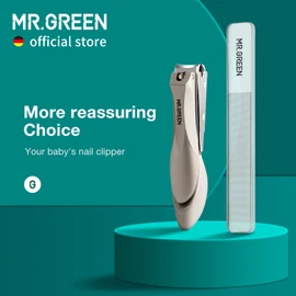 MR.GREEN-Cortaúñas de seguridad para bebés Cortaúñas para el cuidado de las uñas Cortador de uñas para bebés recién nacidos Conveniente lima de uñas Herramientas de manicura (cortaúñas para bebés + li