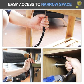 CZ Store Drill Bit Extension |11.61", 0.25" Tip|✮Lifetime Guaranteed✮- Strong, Flexible Shaft Casing, Magnetic Hex Chuck Attachment, 360-Degree Rotation - Electric Cordless Screwdriver Accessories