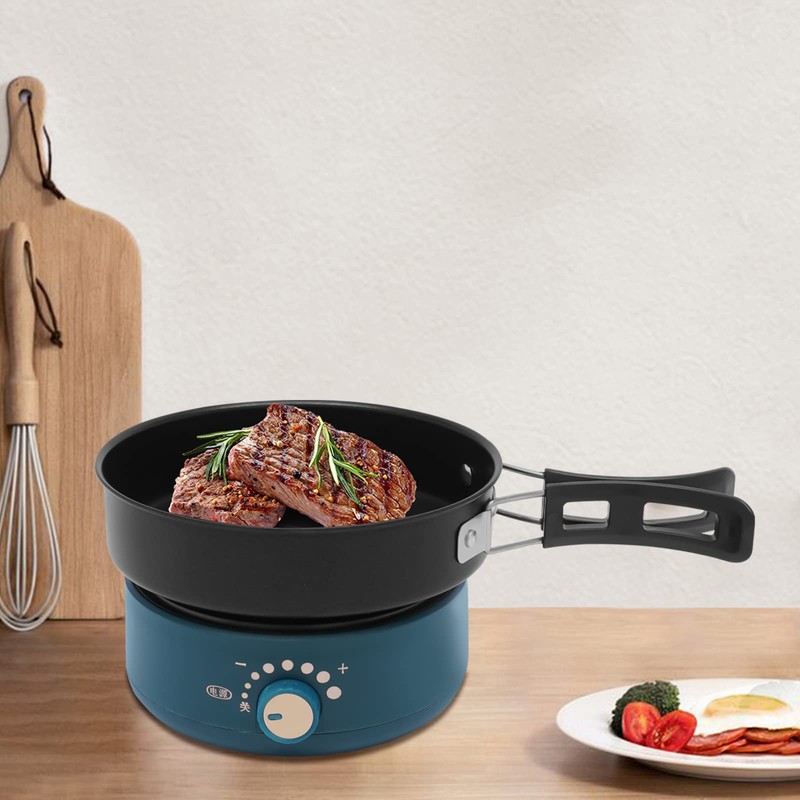 Portable Electric Hot Pot with Foldable Handles, Non-stick Frying Pan,