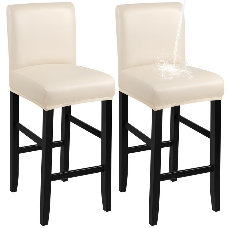 YISUN PU Bar Stool Covers Set of 2/4, Stretch Removable