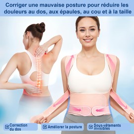 Haltungskorrekturbandage für Herren und Damen, Schulterstütze, Haltungskorrektur, Haltungskorrektur, Schultern und Rücken, elastisch, gerade Körperhaltung, orthopädisch, Taille-M (34-41 Zoll)