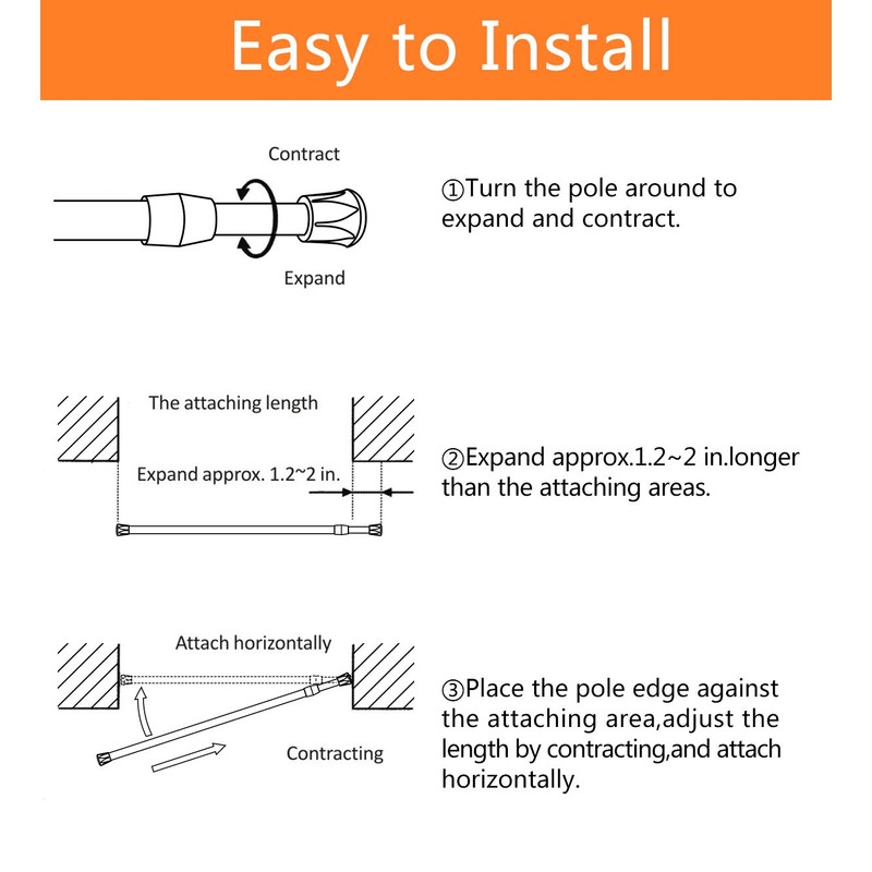 KXLife 2 Pack Spring Tension Curtain Rod for Window 28