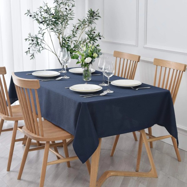 Maxmill Rectangle Textured Tablecloth Waterproof Spillproof Wrinkle Free Table Cloth