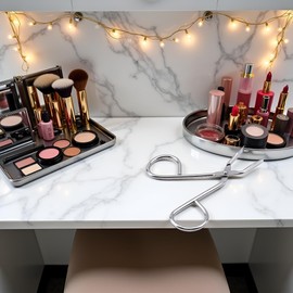 Silver Eyebrow Scissors,Elbow Pliers Clip Scissors,Flat Tip Hair Plucker Removal Tweezers,Stainless Steel