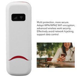 gernie WiFi Router, 4G LTE USB Travel Hotspot, High Speed Portable Plug and Play Up to 10 Users WPA WPA2 WiFi Encryption 4G WiFi Modem Dongle with SIM Card Slot for Phone Laptop, gernie8fohm1v4bn