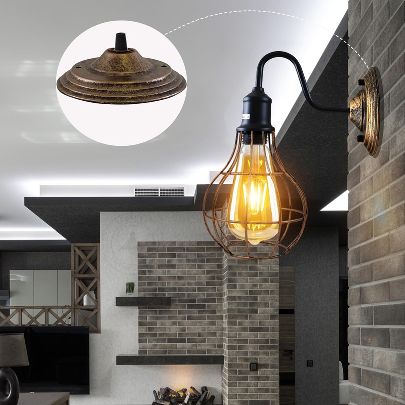 140mm Green Brass Ceiling Rose for Pendant Light Fitting Complete