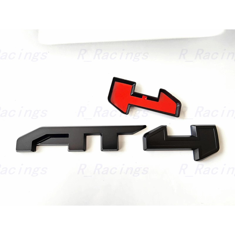 Auto 4PCS Grill Door Rear Matte Black AT4 OVERLAY Emblems