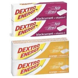Dextro Multipack – 2 Packs of Orange & 2 Packs of Blackcurrant – Total 56 Energy Tablets