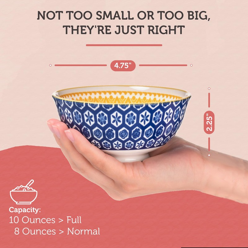 Annovero 10 Oz Ice Cream Bowls - Small Bowl for