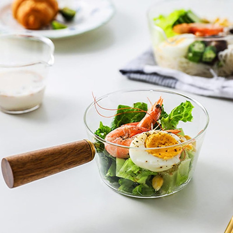Glass Saucepan Pot for Cooking on Stove: Kitchen 600Ml Glass