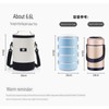 XINGNIAO Japanese Style Round Bento Bag Large Capacity Insulated Waterproof