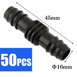 BETESSIN Hose Connectors Straight Connector Irrigation Connection Kit for 16 mm Irrigation System Connector Hose Connection Extension Drip Hose Sprinkler Pearl Hose Accessories 50 Pieces