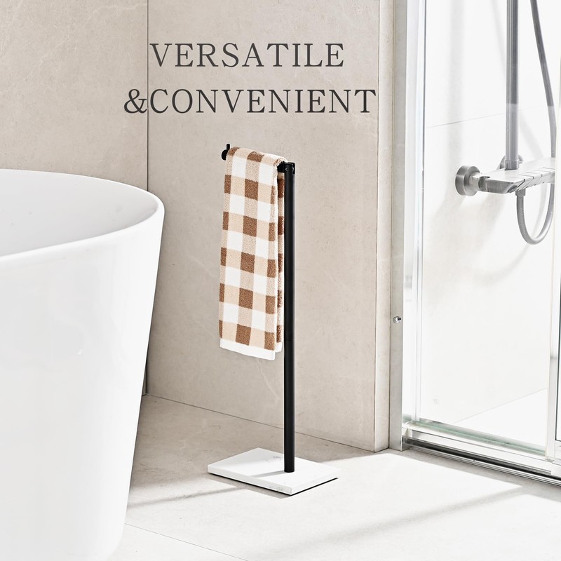 JOMANDAN 304 Stainless Steel Freestanding Toilet Paper Holder with Marble