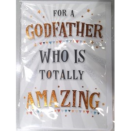 Piccadilly Greetings Modern Birthday Card Amazing Godfather,white|black|blue|green,7 x 5 inches