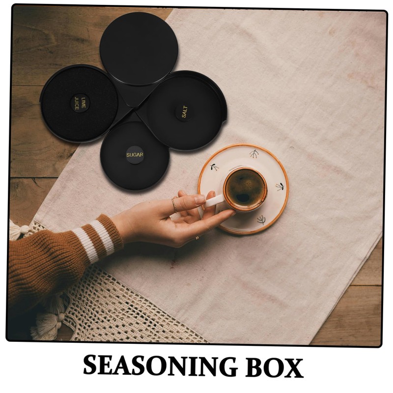 iplusmile Salt Sugar Pepper Storage Box Plastic Spice Box Lid