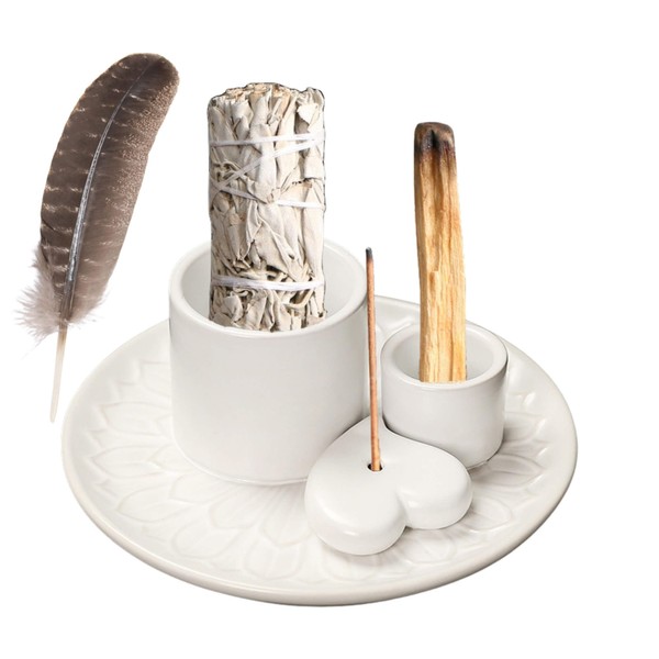 4 in 1 Incense Burner Holder,Incense Sage and Palo Santo