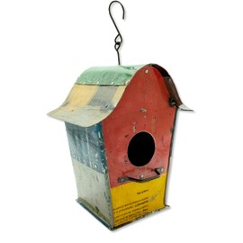 Metal Bird House for Hanging 22 x 36 cm Colourful Nesting Box Garden Decoration Birds