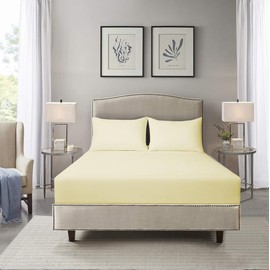 HADI LONDON Microfiber Deep Fitted Sheets 40cm - King Size, Super King, Double, Single Bed Sheets | Ultra Soft & Durable Bedding Set - Fit for All Beds (Cream, Single)