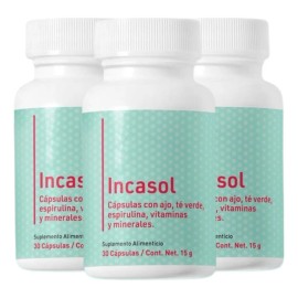 Inca (3 Frascos) Suplemento Con Ajo, Té Verde Y Espirulina