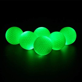 ILYSPORT LED Light up Golf Balls, Glow in The Dark Night Glow Golf Balls (Green)