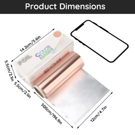 Segbeauty Hairdresser Highlighting Film, Aluminium Foil for Hair, Professional Hair Marking Films for Balayage, with Built-in Cutter (120 mm x 50 m)