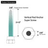 Sammys 8009925-25 Vertical Rod Anchor Super Screw with 3/8 in.