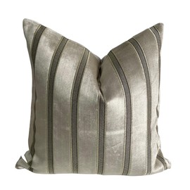 THE-TINOART Velvet Geometric Square Throw Pillow Cover Diamond Cushion Case Modern Stripes Jacquard Velvet Pillowcase for Sofa Couch Bedroom Living Room Chair, 22X22 Inch