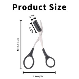 Eyebrow Scissors with Comb, Black Eyebrow Trimmer Scissors, Stainless Steel Eyebrow Trimmer Eyelash Comb Eyebrow Comb Small Eyebrow Grooming Beauty Tool for Men Women