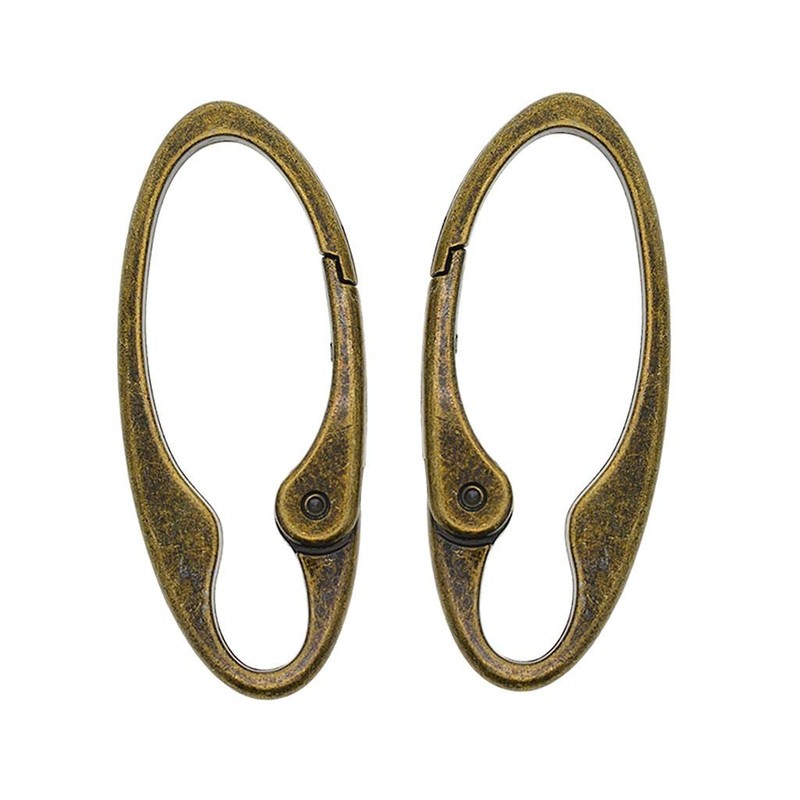 Sharplace Pack of 2 Vintage Bronze Oval Carabiner Spring Snap
