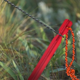 TIXIPEM 7IN Tent Stakes Set [10PCS] - Aluminum Ground Pegs with Reflective Ropes Use for Camping & Hammocks & Hiking - [Red] Camping Stakes with A Carrying Bag