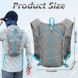 Laufweste für Damen und Herren, Laufweste mit 2L Trinkblase, Running Vest, Reflektierende Trinkrucksack mit Handyhalterung, Hydration Pack für Laufen, Radfahren, Trails, Marathons