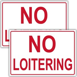 Berpahome (2 Pack) No Loitering Sign, 10 x 7 Inches, 120 Mil Plastic, UV Protected, Weather Resistant, Waterproof, Durable Ink, Easy To Mount
