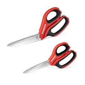 Goldblatt 2PCS Heavy Duty Scissors, Multipurpose Shop Scissors with Stainless Steel Blade and Comfortable Handle, Easy Cutting Cardboard, Wires, Leather, Fabric
