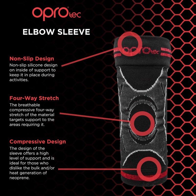 OPRO tec Elbow Support Compression Sleeve - For Sprains, Tendonitis