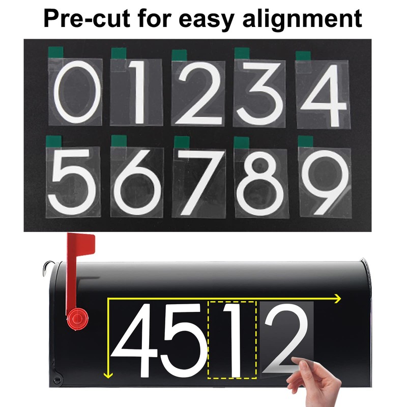 3 inch Reflective Mailbox Numbers for Outside, 5 Sets Number