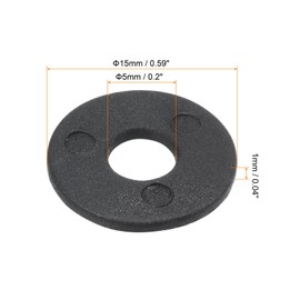 PATIKIL M5 Nylon Flat Washer, 12 Pack 5mm ID 15mm OD 1mm Thick Sealing Spacer Gasket Ring for Faucet Pipe Water Hose Fastener Bolt, Black