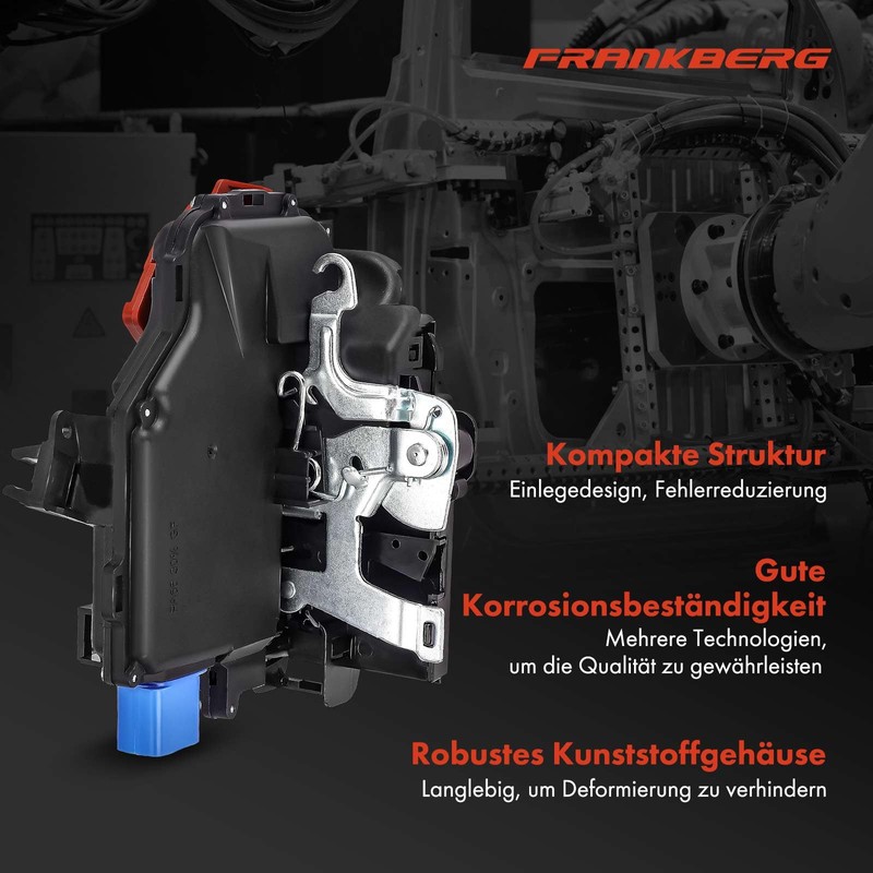Frankberg Door Lock Actuator Rear Left 7-Pin Compatible with Golf