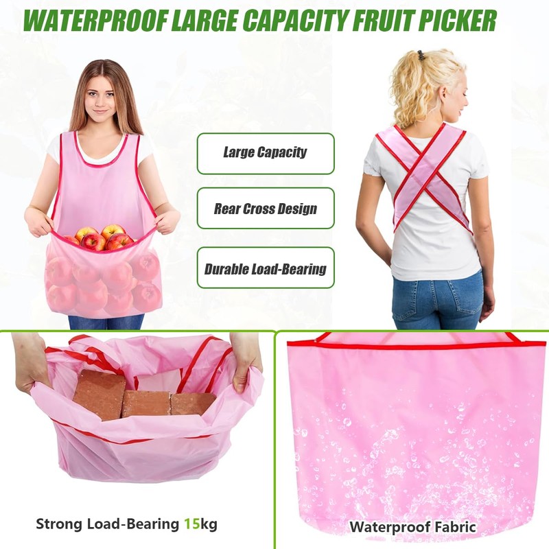 Fruit Picker and Gardening Harvest Storage Apron Set - 2.8m/9.2ft