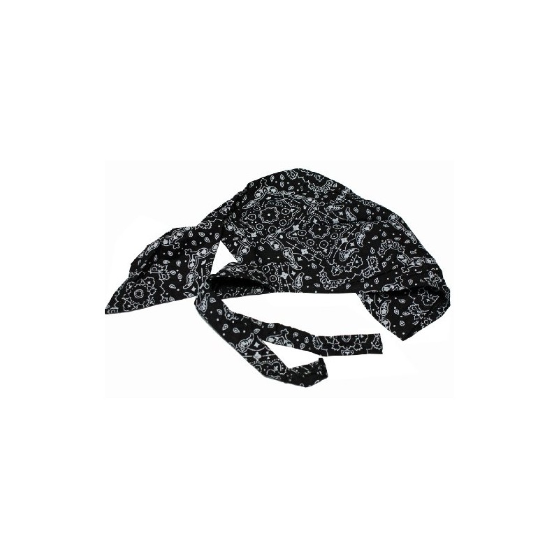 バンダナ キャップ　黒 花