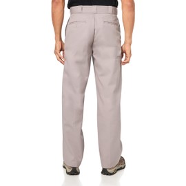 Dickies Men's Loose Fit Double Knee Work Pants – Durable Twill Utility Trousers for Construction & Warehouse, Silver Gray, 46W x 30L