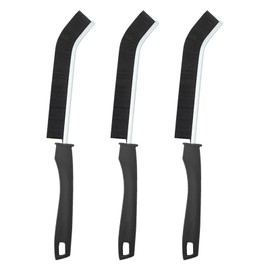 SWYSGS Gap Cleaning Brush with Hard Bristles, [Pack of 3], Joint Cleaning Brush, Hand Brush with Long Slot, Joint Cleaning Device for Kitchen and Bathroom - Black